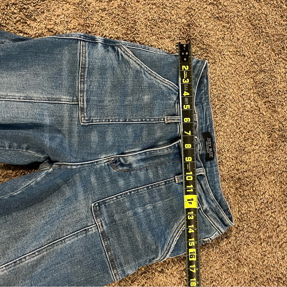 Judy Blue Women's Wide Leg Cargo Jeans - Classic Blue - Picture 9 of 10